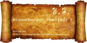 Wiesenberger Hamilkár névjegykártya